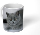 Mok - Koffiemok - Weergave van een mooie Britse korthaar kitten - Mokken - 350 ML - Beker - Koffiemokken - Theemok
