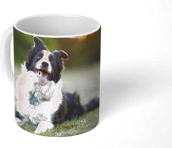 Mug - Un border collie heureux avec sa langue tirée - 350 ML - Mug