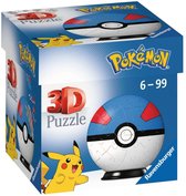 Ravensburger 3D Puzzel Pokémon Pokéball Blauw/Wit - 54 stukjes