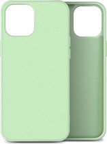 Mobiq - Liquid Silicone Case iPhone 12 Pro Max - mintgroen