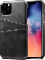 iPhone 11 Pro Max Pashouder Hoesje Leer - Telefoonhoesje van kunstleer met vakjes voor pasjes iPhone 11 Pro Max - Mobiq Leather Snap On Wallet hoesje iPhone 11 Pro Max zwart