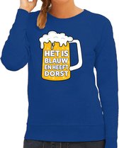 Apres ski sweater Blauw en heeft dorst blauw  dames - Wintersport trui - Foute apres ski outfit/ kleding XS