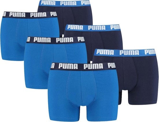 Boxers Puma Basic True Blue - Pack de 6 Boxers Puma Homme Blauw - Taille L