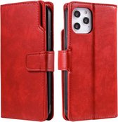 iPhone 13 Luxe Book Case Hoesje - PU Leer - Pasjeshouder - Magnetische Sluiting - Apple iPhone 13 - Rood