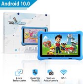 TechAdventures Kindertablet - Incl. Beschermhoes - Android 10.0 - 8-Inch Beeldscherm - Kindertablet Vanaf 3 Jaar - Blauw