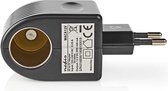 Stopcontact-Adapter - Type C (CEE 7/16) - 100 - 240 V AC 50/60 Hz - 12 V DC - 6 W - Netvoeding - 0.3 A - Zwart - Kunststof