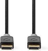 Nedis DisplayPort-Kabel - DisplayPort Male - DisplayPort Male - 8K@60Hz - Verguld - 3.00 m - Rond - PVC - Antraciet / Grijs - Doos