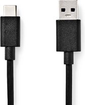 USB-Kabel | USB 3.2 Gen 1 | USB-A Male | USB-C™ Male | 5 Gbps | Vernikkeld | 1.00 m | Rond | PVC | Zwart | Polybag