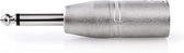 Nedis XLR-Adapter - XLR 3-Pins Male - 6,35 mm Male - Vernikkeld - Recht - Metaal - Zilver - 10 Stuks - Polybag