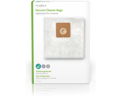 Nedis Stofzuigerzak - 4 Stuks - Synthetisch - Meest verkocht voor: Universeel - Wit
