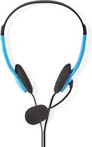 Nedis PC-Headset - On-Ear - Stereo - 2x 3.5 mm - Inklapbare Microfoon - Blauw