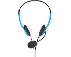 Nedis PC-Headset - On-Ear - Stereo - 2x 3.5 mm - Inklapbare Microfoon - Blauw