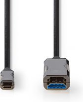Nedis Actieve Optische USB-Kabel - USB-C Male - HDMI Connector - 18 Gbps - 15.0 m - Rond - PVC - Zwart - Gift Box
