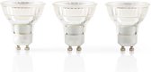 Nedis LED-Lamp GU10 | PAR16 | 4.6 W | 345 lm | 2700 K | Warm Wit | Aantal lampen in verpakking: 3 Stuks