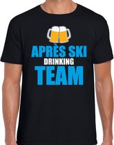 Apres ski t-shirt Apres ski drinking team bier zwart  heren - Wintersport shirt - Foute apres ski outfit/ kleding/ verkleedkleding 2XL