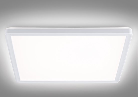 Plafonnier LED Navaris - Plafonnier carré - Ultra plat - Avec éclairage indirect - Plafonnier moderne - 29,3 x 29,3 x 2,5 cm - 18W