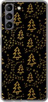 Coque Samsung Galaxy S21 - Noël - Or - Zwart - Motif - Siliconen