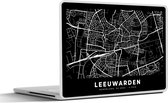 Laptop sticker - 10.1 inch - Kaart - Leeuwarden - Zwart - 25x18cm - Laptopstickers - Laptop skin - Cover