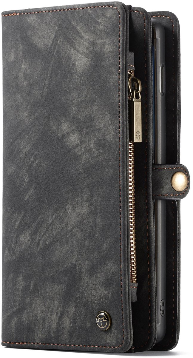 Samsung Galaxy S10 Hoesje - Caseme - Luxe Wallet Serie - Kunstlederen Bookcase / 2in1 Case - Zwart - Hoesje Geschikt Voor Samsung Galaxy S10 Plus