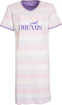Tenderness Dames Nachthemd - 100% Katoen - V Hals - Paars - Maat XL