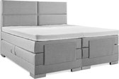 Boxspring Elektrische  Plint 140x220 Compleet Grijs 4 Vlaks