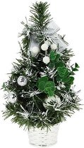 30cm Table Tree met Kerstmisbloem - Zilver - Plastic - Zilver - Argent - SILUMEN