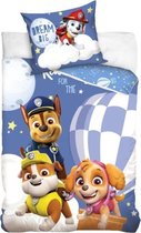 dekbedovertrek Paw Patrol 140 x 200 cm blauw/wit