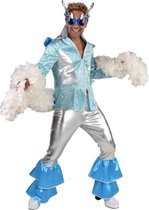 Magic By Freddy's - ABBA Kostuum - Does Your Mother Know Dancing King Abba - Man - Blauw - Small - Carnavalskleding - Verkleedkleding