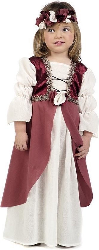 Middeleeuwen & Renaissance Kostuum | Roze Klein Kasteelmeisje Slot Haarzuilens Kostuum | Maat 92 | Carnavalskleding | Verkleedkleding