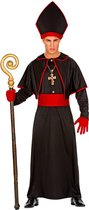 Widmann - Monnik & Pater & Priester Kostuum - Bisschop Otto Obscura - Man - Zwart - Extra Small - Halloween - Verkleedkleding