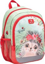 rugzak met egel 33 x 13 cm polyester 12 liter groen/rood