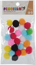 pompoms 2 cm textiel 25 stuks