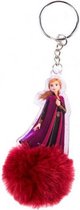 sleutelhanger Frozen 2 Anna pompom rood