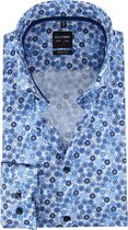 OLYMP Overhemd Lvl 5 Blauw Dessin - maat 39