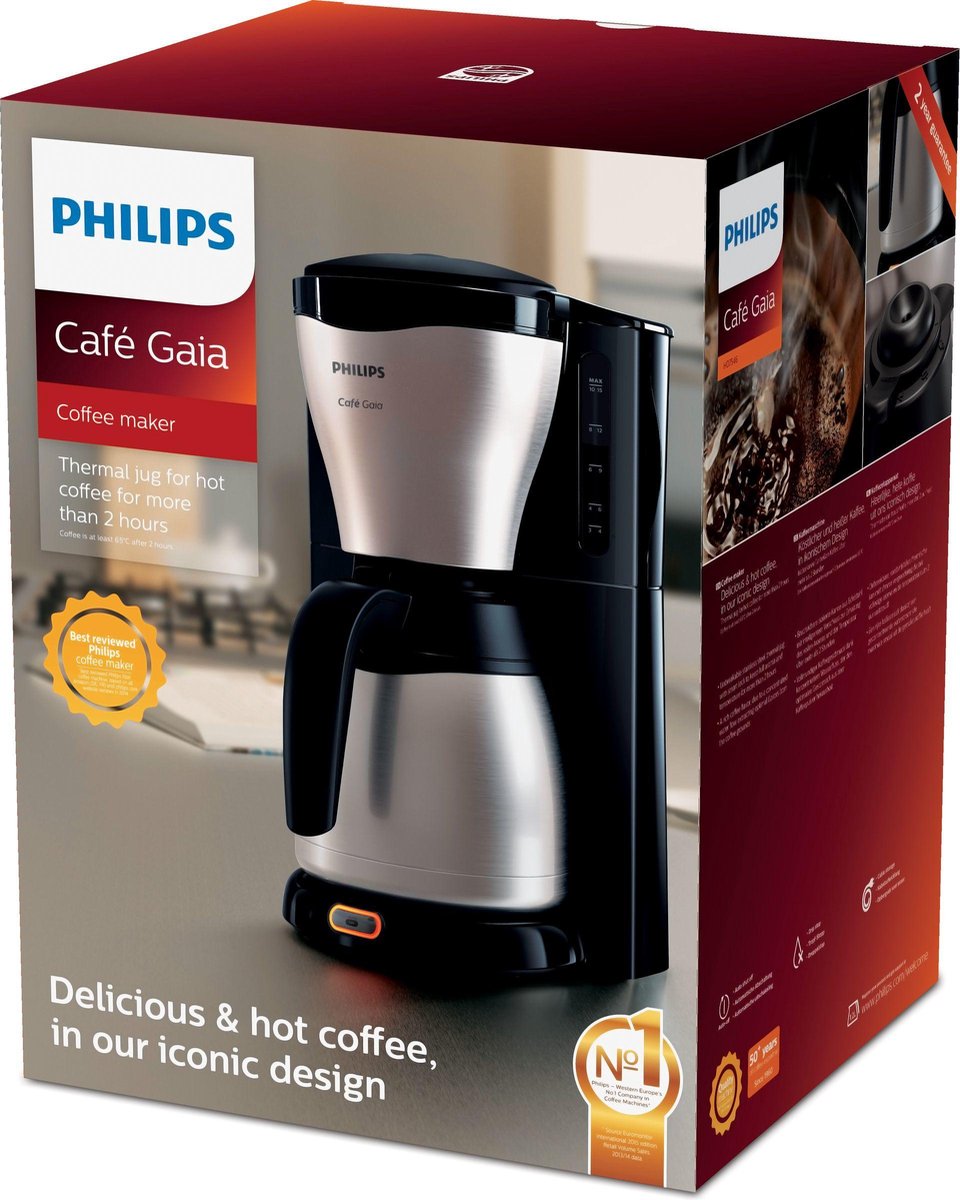 Philips Cafe Gaia HD7546/20 - Cafetière - Noir | bol.com