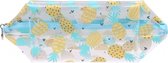 etui ananas 27 x 10 cm polyester transparant/blauw