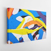 Canvas schilderij - Abstract acrylic modern painting fragment. Colorful rainbow streaks texture. Contemporary art. Strips, spray paint -     269073173 - 50*40 Horizontal