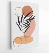 Canvas schilderij - Botanical wall art vector set. Floral and Foliage line art drawing with abstract shape. 2 -    – 1810230172 - 50*40 Vertical