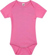 Basic rompertje roze voor babys - katoen - 240 grams - basic roze baby rompers / kleding 92 (18-24 maanden)