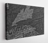 Canvas schilderij - Monochrome Torn poster after vote on tin textured wall Ripped newspaper  -     1076809214 - 80*60 Horizontal