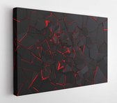 Canvas schilderij - Abstract of cracked surface. 3d render background with broken shape. Wall destruction  -     603929996 - 50*40 Horizontal