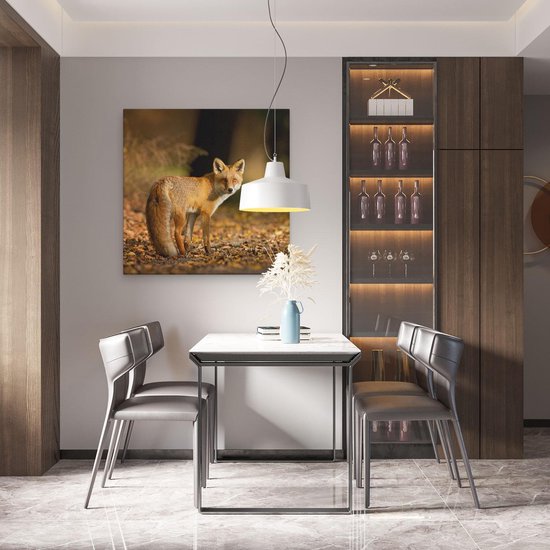 Artaza Peinture sur Toile Renard dans la Forêt d'Automne - 80x80 - Groot - Photo sur Toile - Impression sur Toile