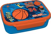 lunchset Basketball polypropyleen oranje/blauw 2-delig