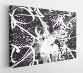 Canvas schilderij - Distressed background in black and white texture with dots, spots, scratches and lines. Abstract illustration. -     1759017935 - 80*60 Horizontal
