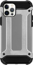 Telefoonhoesje geschikt voor iPhone 13 Pro Max - Metallic Armor Case - Zilver