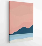 Canvas schilderij - Mountain and landscape wall arts collection. Abstract art with land, desert, home, way, sun, sky. 4 -    – 1870292335 - 50*40 Vertical