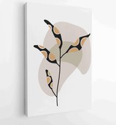 Canvas schilderij - Botanical and gold abstract wall arts vector collection. 3 -    – 1876883188 - 40-30 Vertical