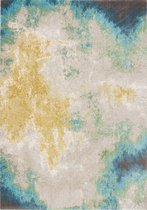 OSTA Patina – Vloerkleed – geweven – polyester – duurzaam – modern - vintage -  blauw/geel – 120x170