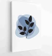 Canvas schilderij - Botanical wall art vector set. Foliage line art drawing with abstract shape. 2 -    – 1862308447 - 50*40 Vertical