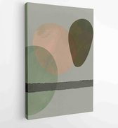 Canvas schilderij - Earth tones organic shape Art design for poster, print, cover, wallpaper, Minimal and natural wall art. 1 -    – 1859561356 - 40-30 Vertical